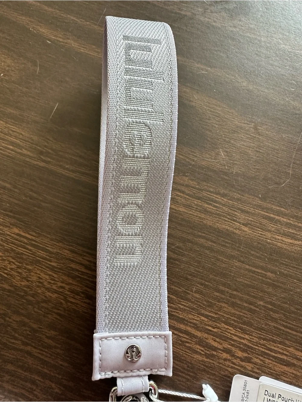 lululemon Dual Pouch Wristlet Metallic Wordmark - Faint Lavender- NWT